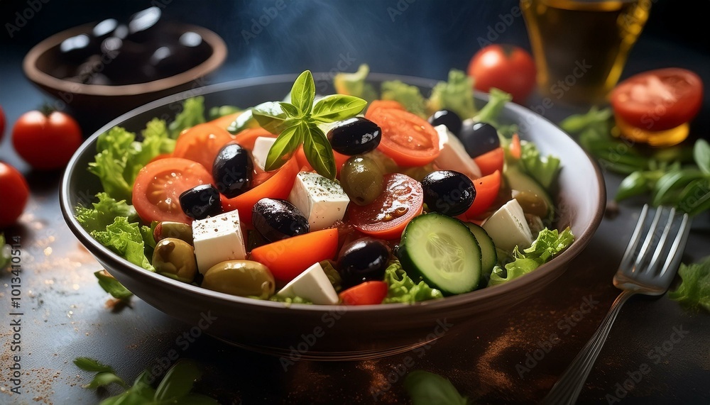 salad with feta cheese and olives salad with feta cheese and olives