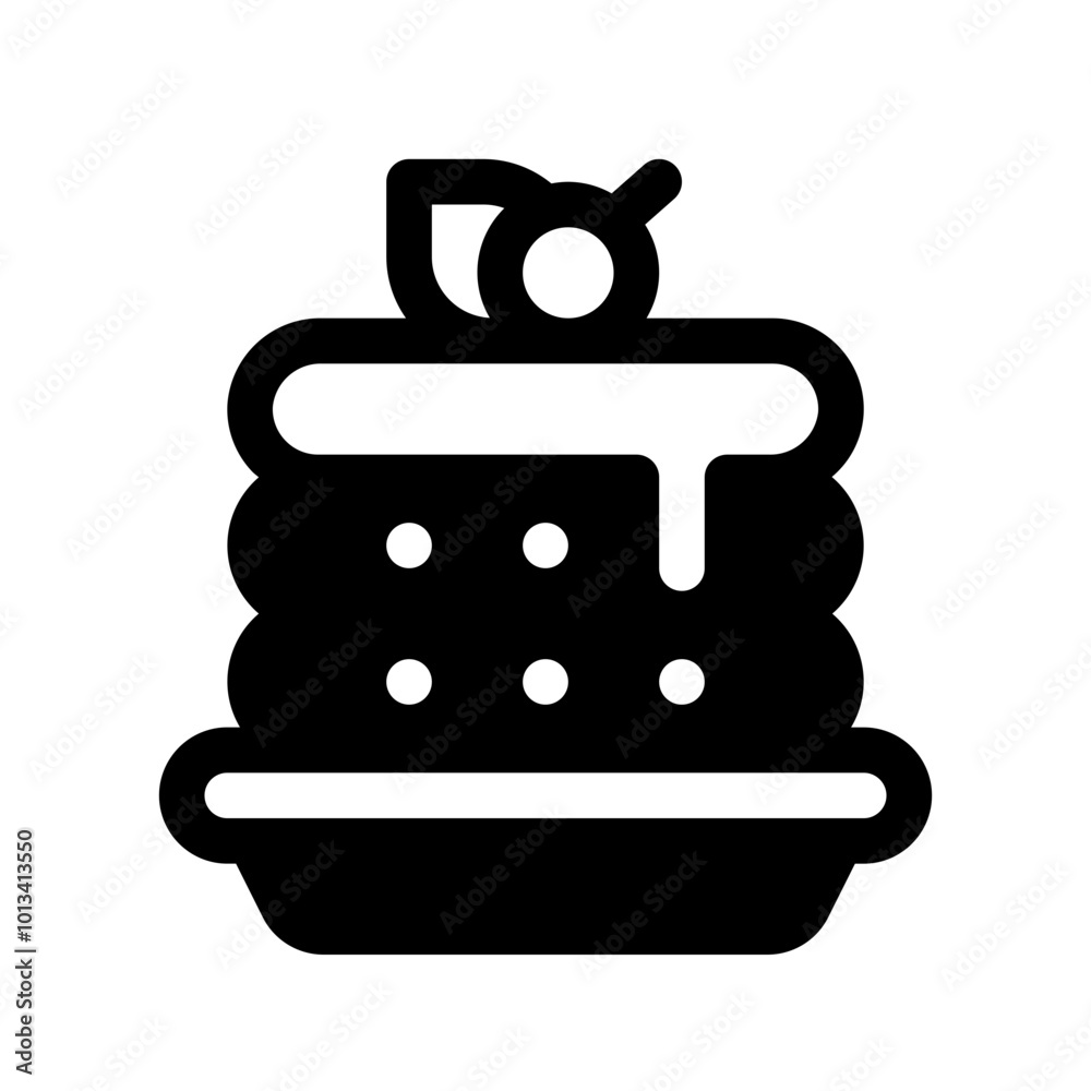 Pancake Glyph Icon. Single icon, glyph vector icon Pancake Glyph Icon. Single icon, glyph vector icon