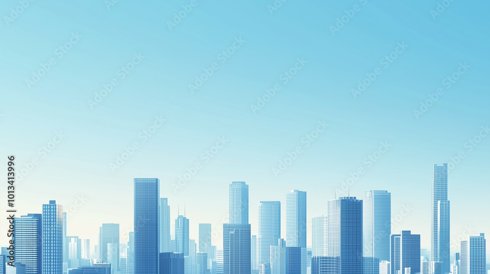 Office Skyscrapers in the City Financial and Business District