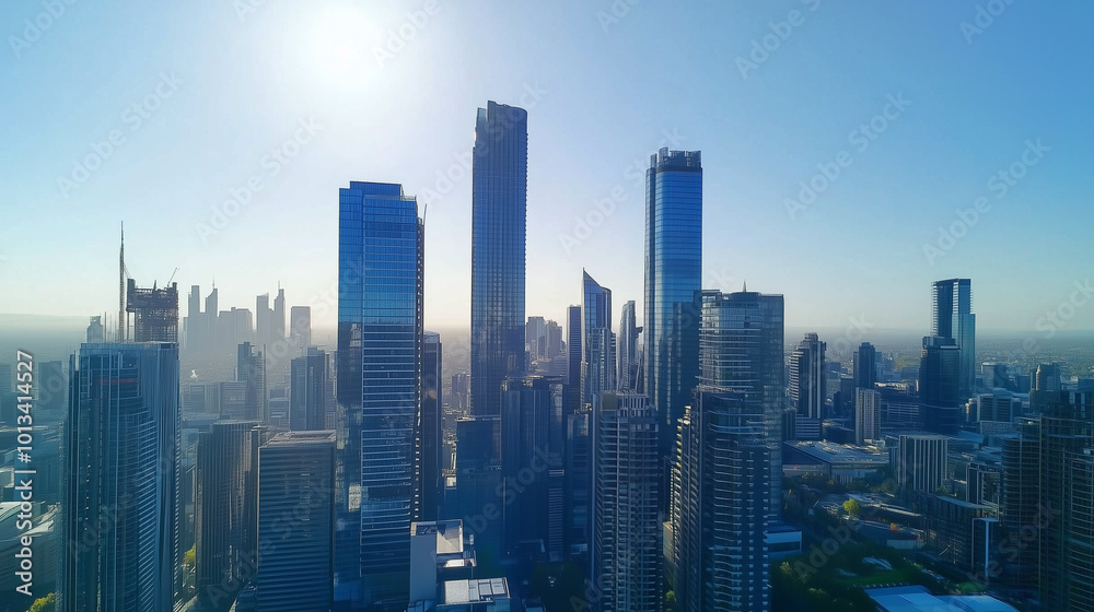 Fototapeta premium Office Skyscrapers in the City Financial and Business District