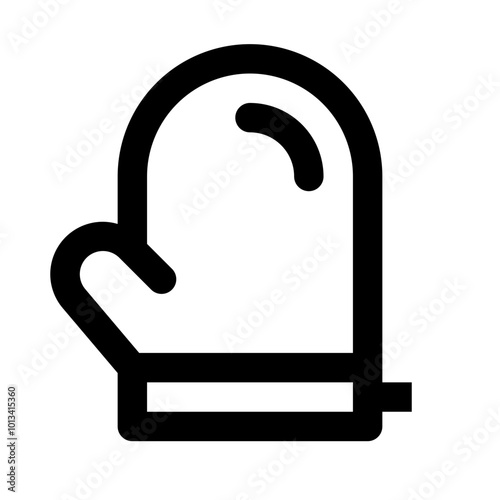 Oven Glove Simple Line Icon. Single icon, line vector icon
