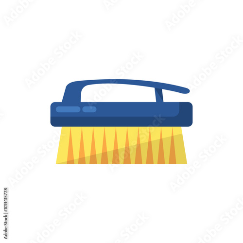 Washing brush flat vector illustration isolated on white background