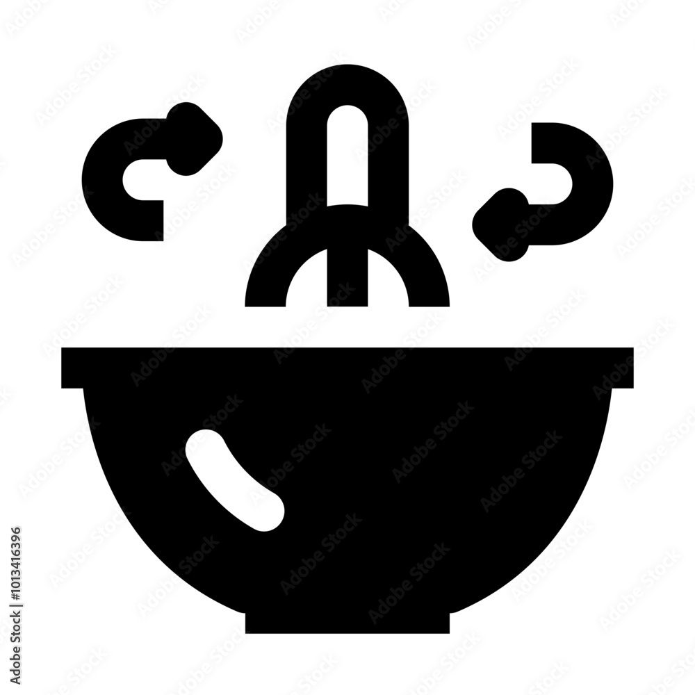 Dough Mixing Simple Glyph Icon. Single icon, glyph vector icon Dough Mixing Simple Glyph Icon. Single icon, glyph vector icon