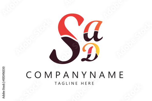 SAD letter logo creative design with vector graphic photo