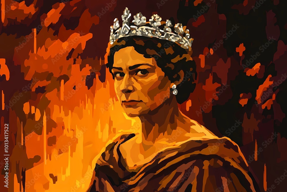 Fototapeta premium Elegant queen background with royal crown, regal design, and luxury accents.