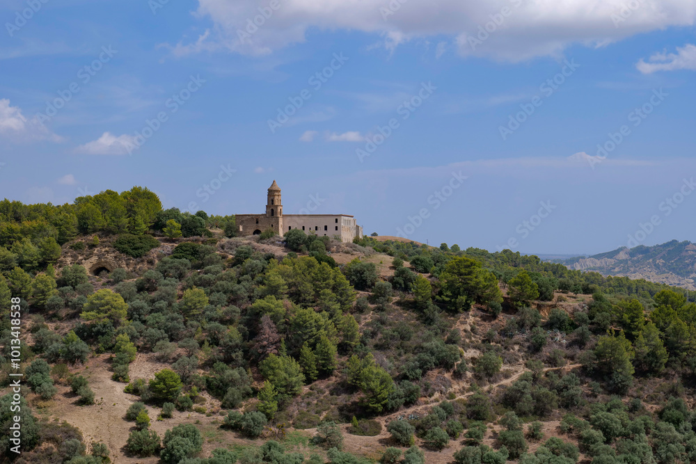 View of the landscape around Tursi, a village in Basilicata, Italy. View of the landscape around Tursi, a village in Basilicata, Italy.