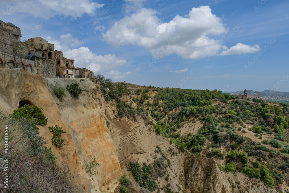 View of the landscape around Tursi, a village in Basilicata, Italy. View of the landscape around Tursi, a village in Basilicata, Italy.