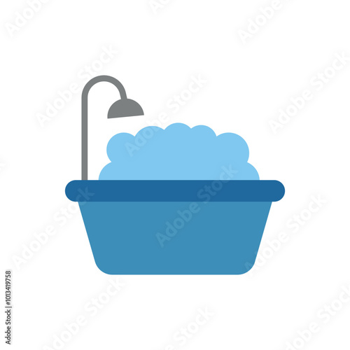 Bathtub bathroom icon vector basic design simple and modern concept graphic