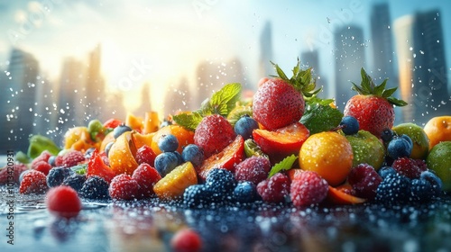 Vibrant Fruits on Rooftop Garden photo