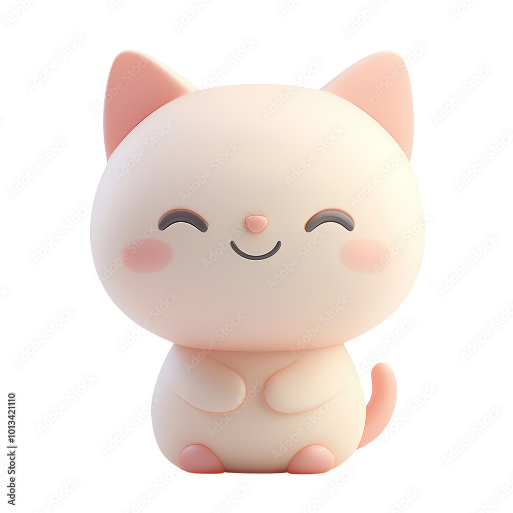 Cat solated on white transparent. Cartoon minimal style cute animal pet 