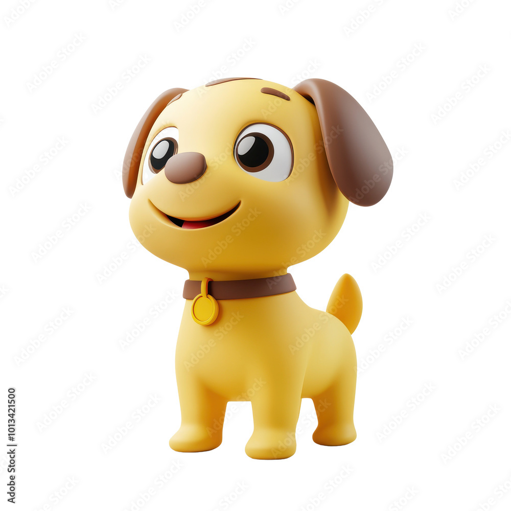 Dog solated on white transparent. Cartoon minimal style cute animal pet
