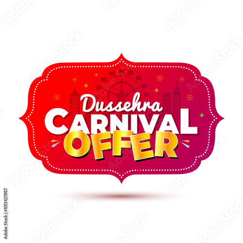 Dussehra navratri offers, sale, shopping concept with Indian carnival festive background.