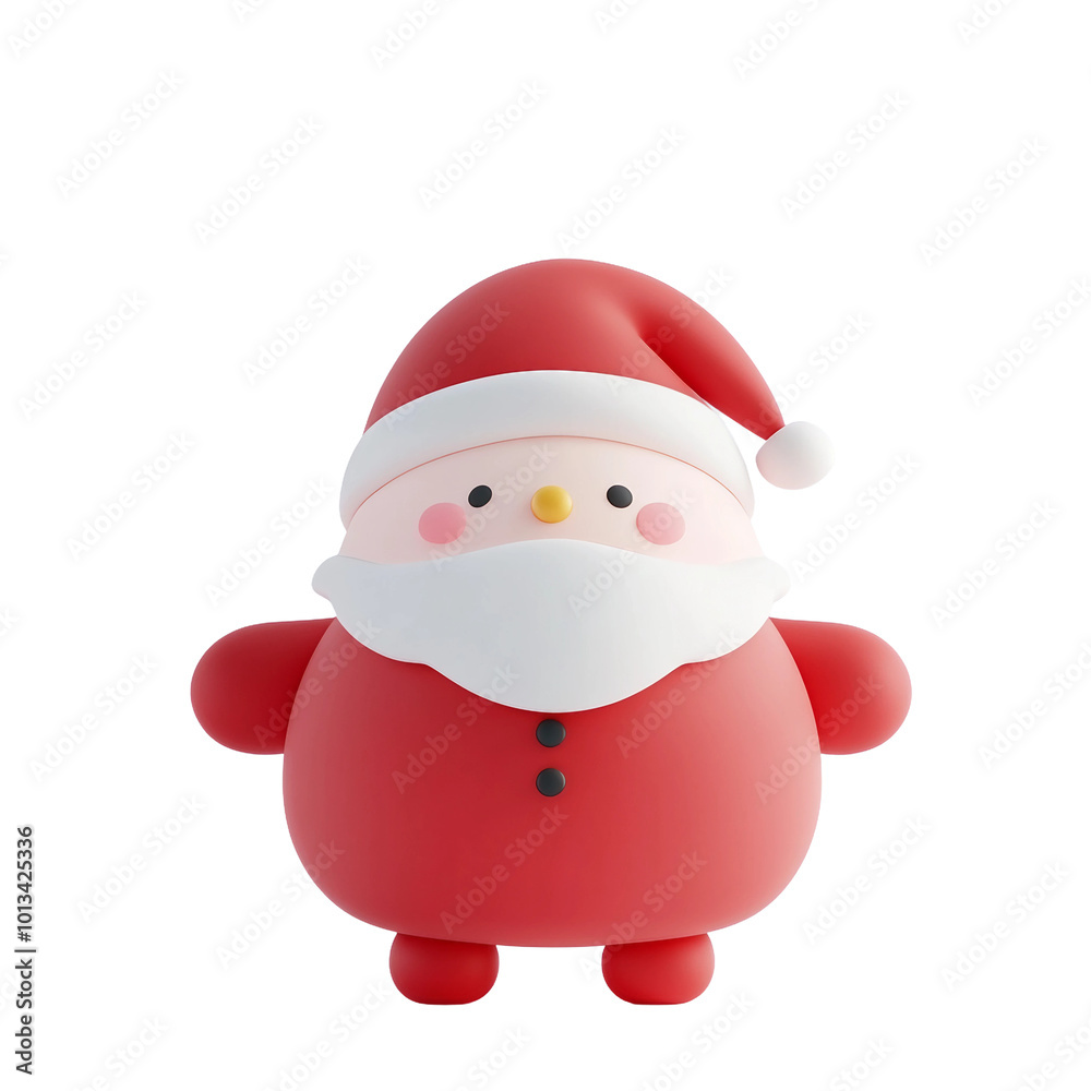 Cute and Colorful Christmas Characters Featuring Santa Claus