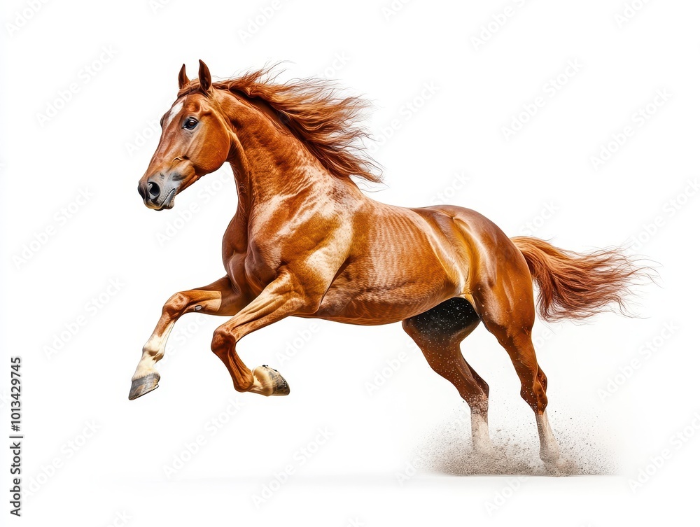 Obraz premium Majestic Running Horse in Vibrant Pose