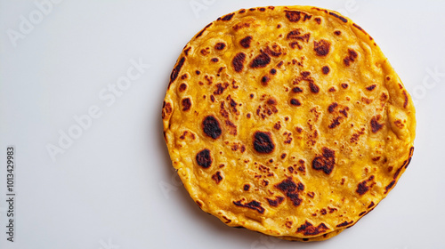 Missi roti or besan ki roti on white background, top view   photo