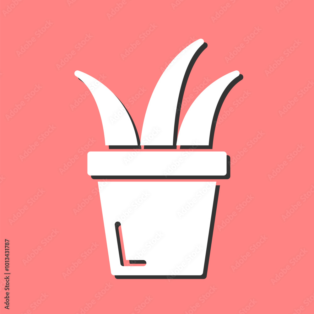 Grass Pot Vector Icon Grass Pot Vector Icon