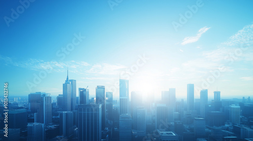 Aerial View of City Skyline and High-Rise Buildings Under Blue Sky and White Clouds