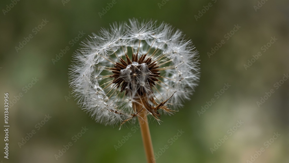 Single dandelion seed head with a soft bokeh background. Single dandelion seed head with a soft bokeh background.