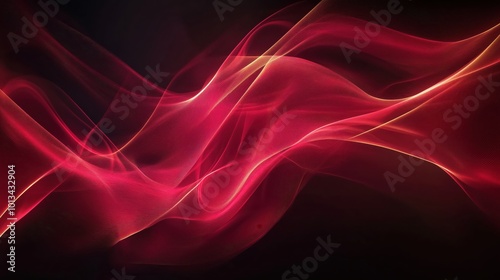 Red abstract lights swirling in fluid motion, creating waves of vibrant energy and harmonious connections.