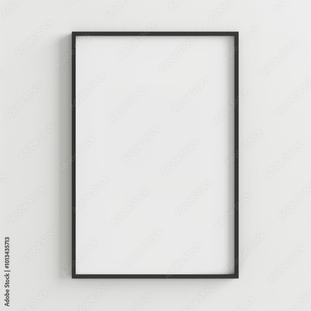 A black framed white picture with no content A black framed white picture with no content