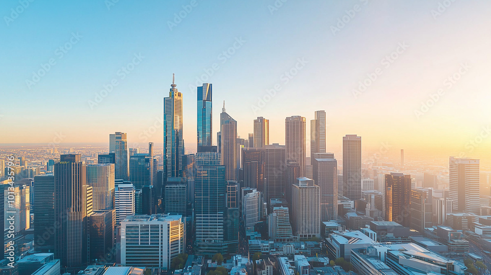 Obraz premium Office Skyscrapers in the City Financial and Business District