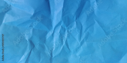 Wallpaper Mural Blue clean crumpled paper background. Horizontal crumpled empty paper template for posters and banners. Vector illustration Torontodigital.ca