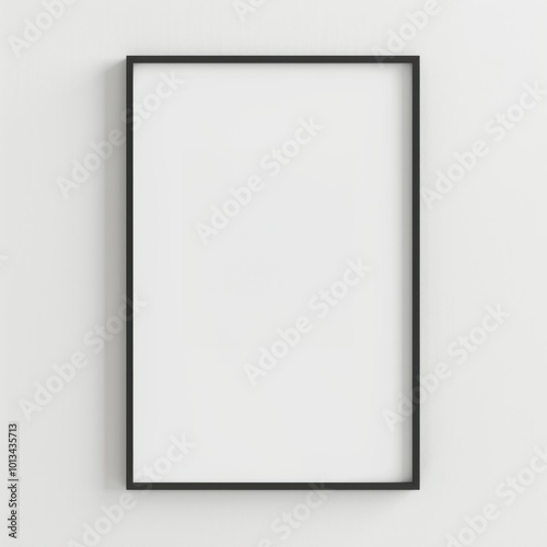 A black framed white picture with no content