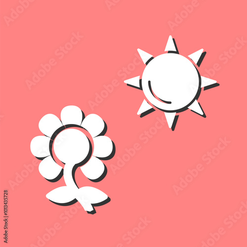Flower in sunlight Vector Icon