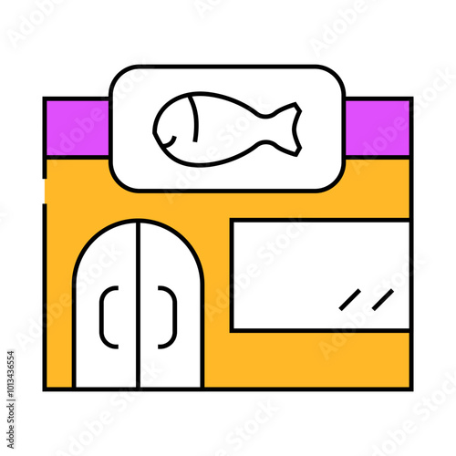 store fish line icon vector. store fish sign. isolated symbol illustration