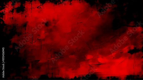 Dark Red horror scary background. grunge horror texture concrete. Dark grunge red concrete. Red textured stone wall background.