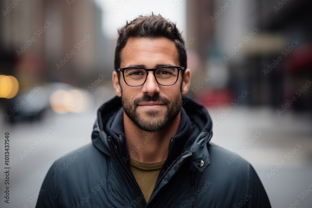 Portrait of handsome young man with eyeglasses in the city Portrait of handsome young man with eyeglasses in the city