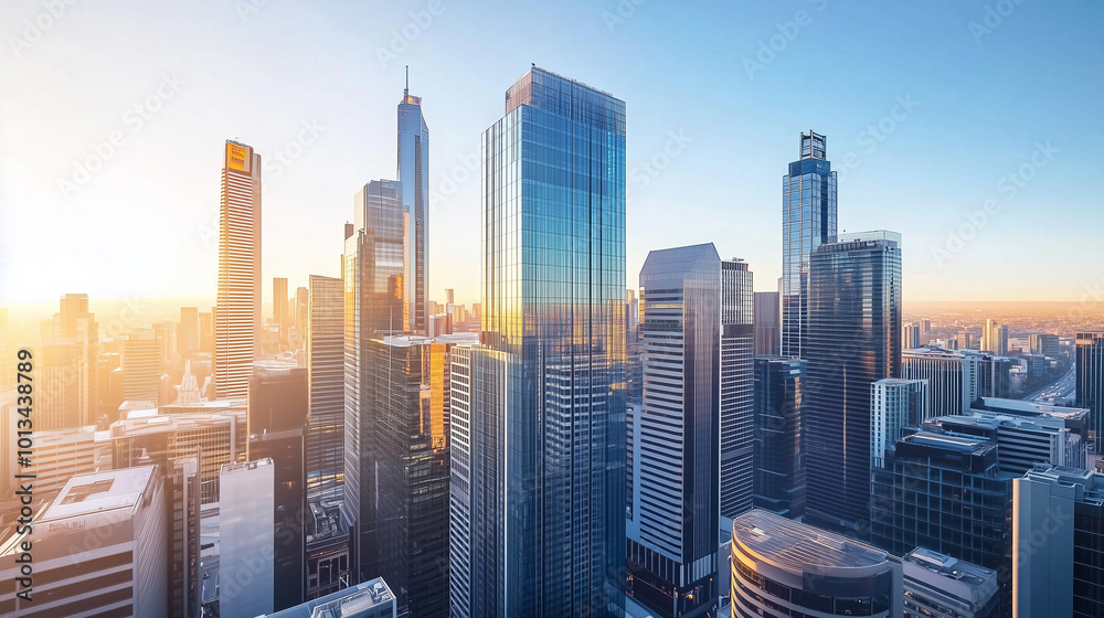 Obraz premium Office Skyscrapers in the City Financial and Business District