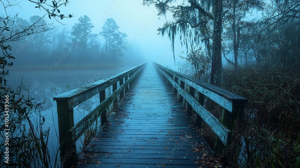 Foggy Morning on an Abandoned Boardwalk Foggy Morning on an Abandoned Boardwalk