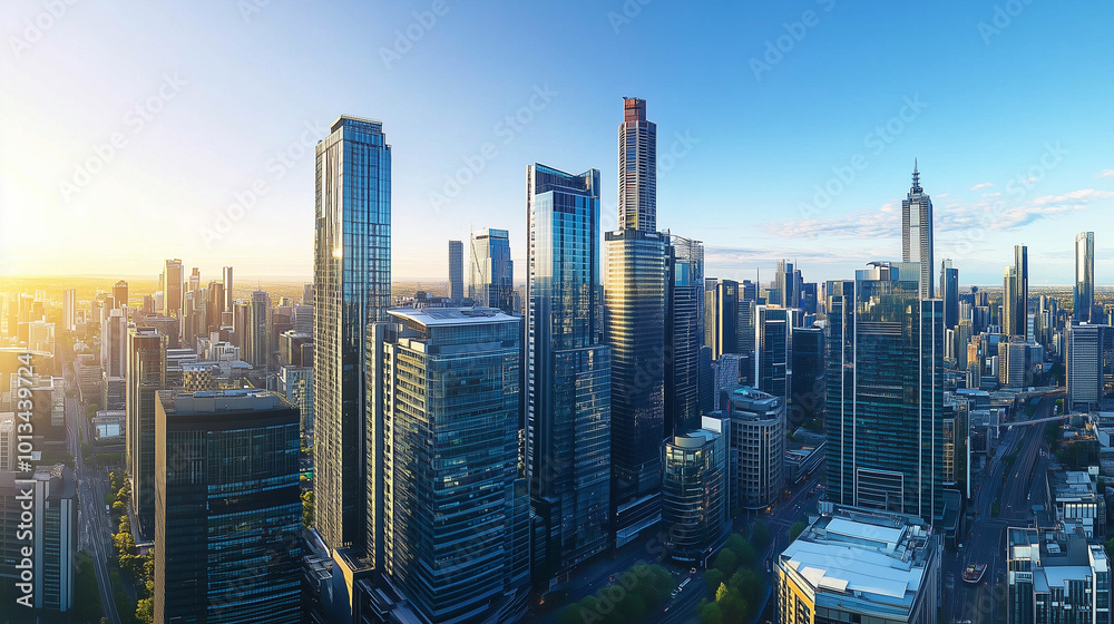 Obraz premium Office Skyscrapers in the City Financial and Business District