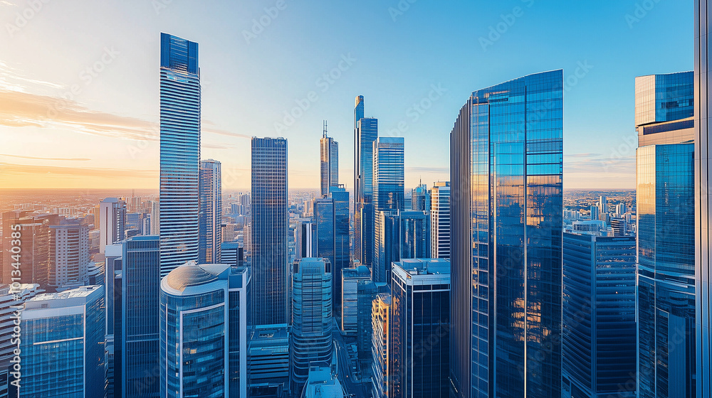 Fototapeta premium Office Skyscrapers in the City Financial and Business District
