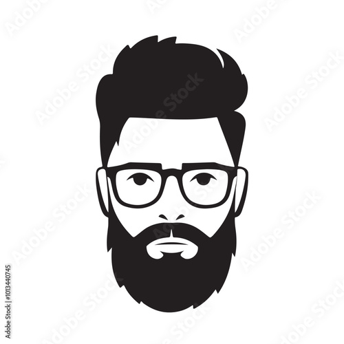 vector illustration of a bearded man