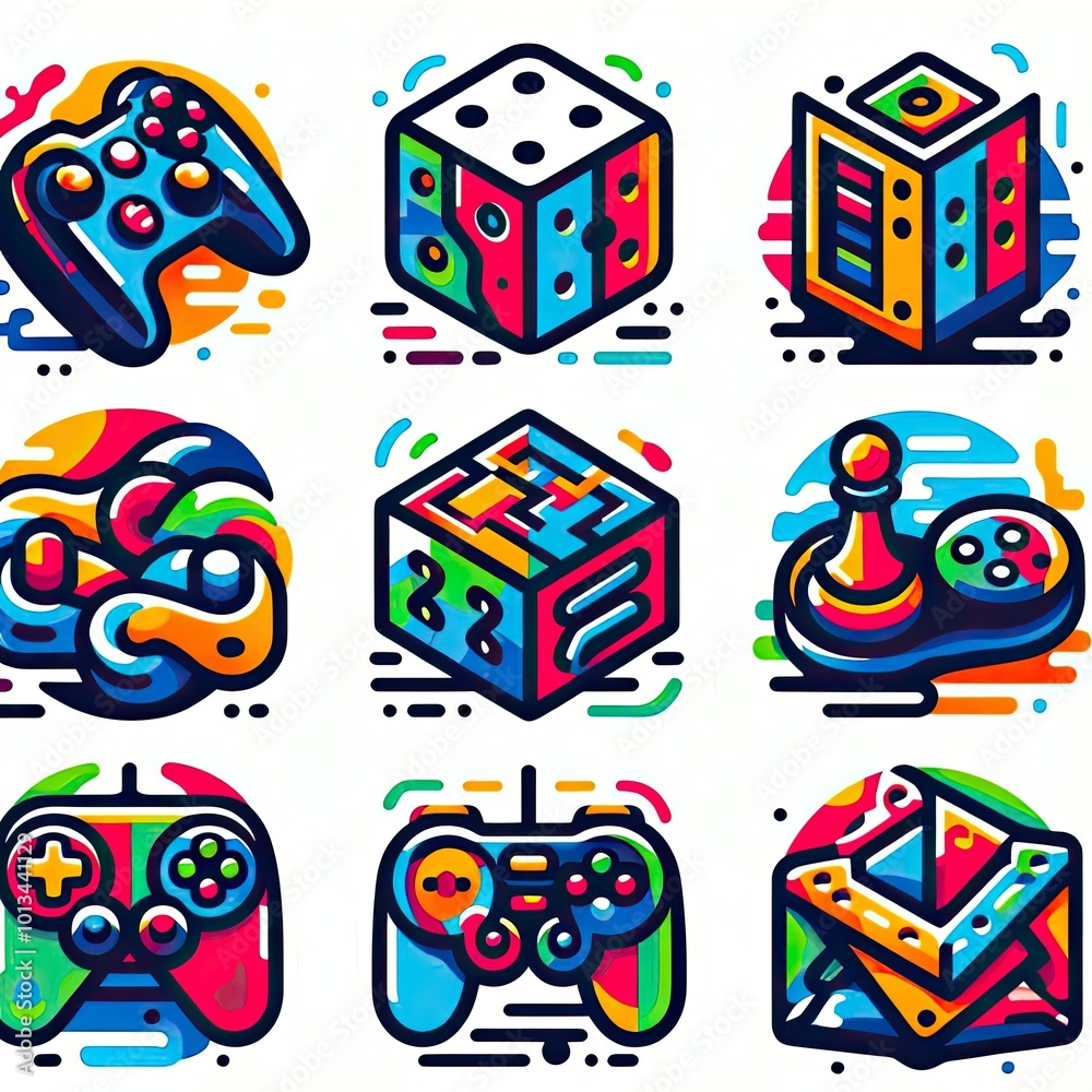 Fototapeta premium Game abstract icons