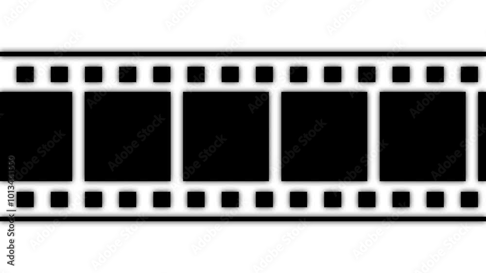 Film Strip Moving on Camera film loop able animation over a white background. Film Strip Moving on Camera film loop able animation over a white background.