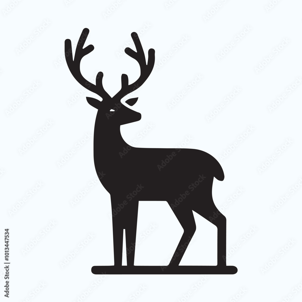 Obraz premium Deer logo deer icon deer head vector Collection of black deer icons.Logo of deer.Deer simple icon.Reindeer vector symbols.Set of deers.
