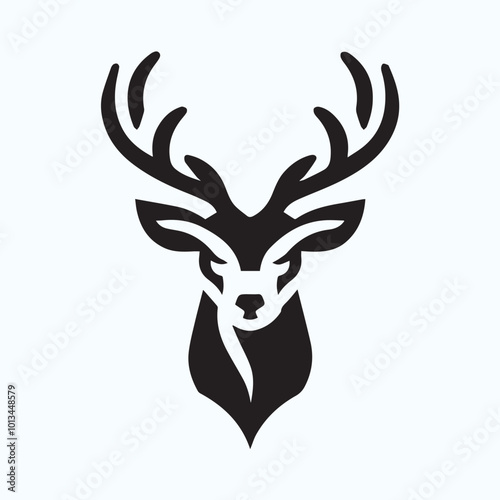 Deer logo deer icon deer head vector Collection of black deer icons.Logo of deer.Deer simple icon.Reindeer vector symbols.Set of deers.