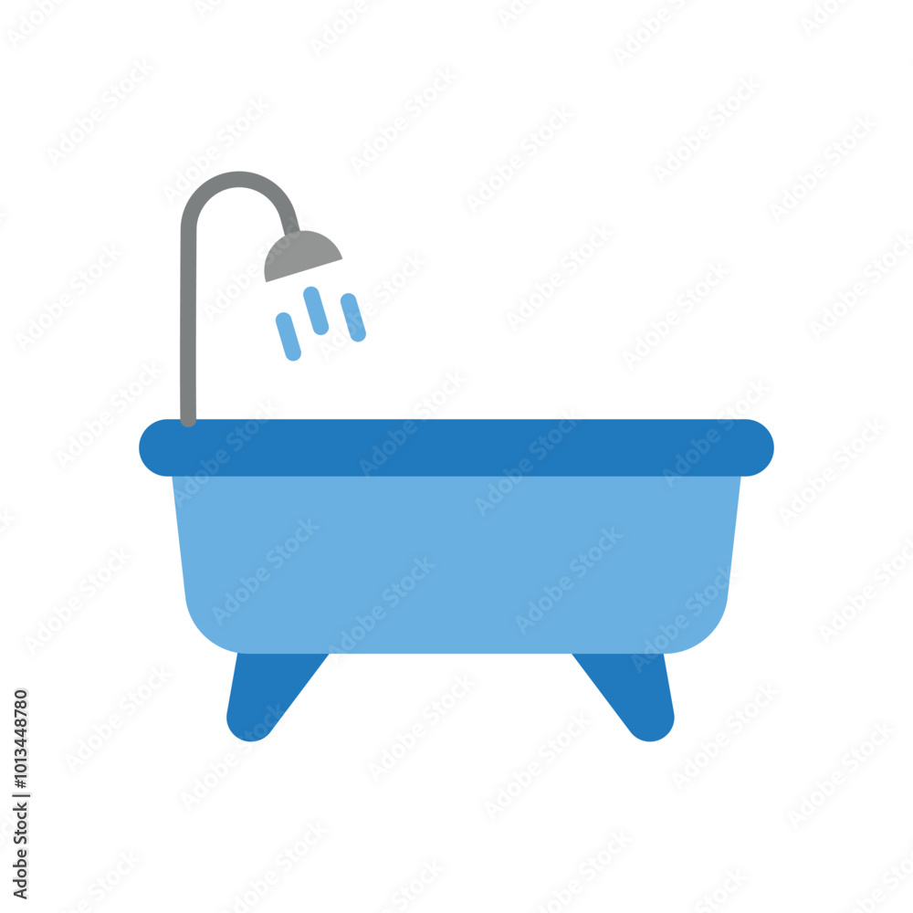 Bathtub bathroom icon vector basic design simple and modern concept graphic