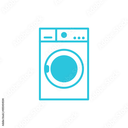 Simple washing machine icon. Isolated on white background. From blue icon set.