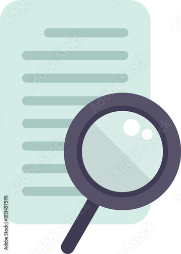 Magnifying glass is hovering over a document, symbolizing the process of proofreading and editing
