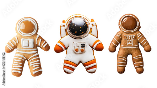 Obraz na płótnie gingerbread astronaut on a transparent background