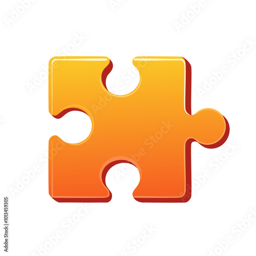 Single Orange Puzzle Piece Icon