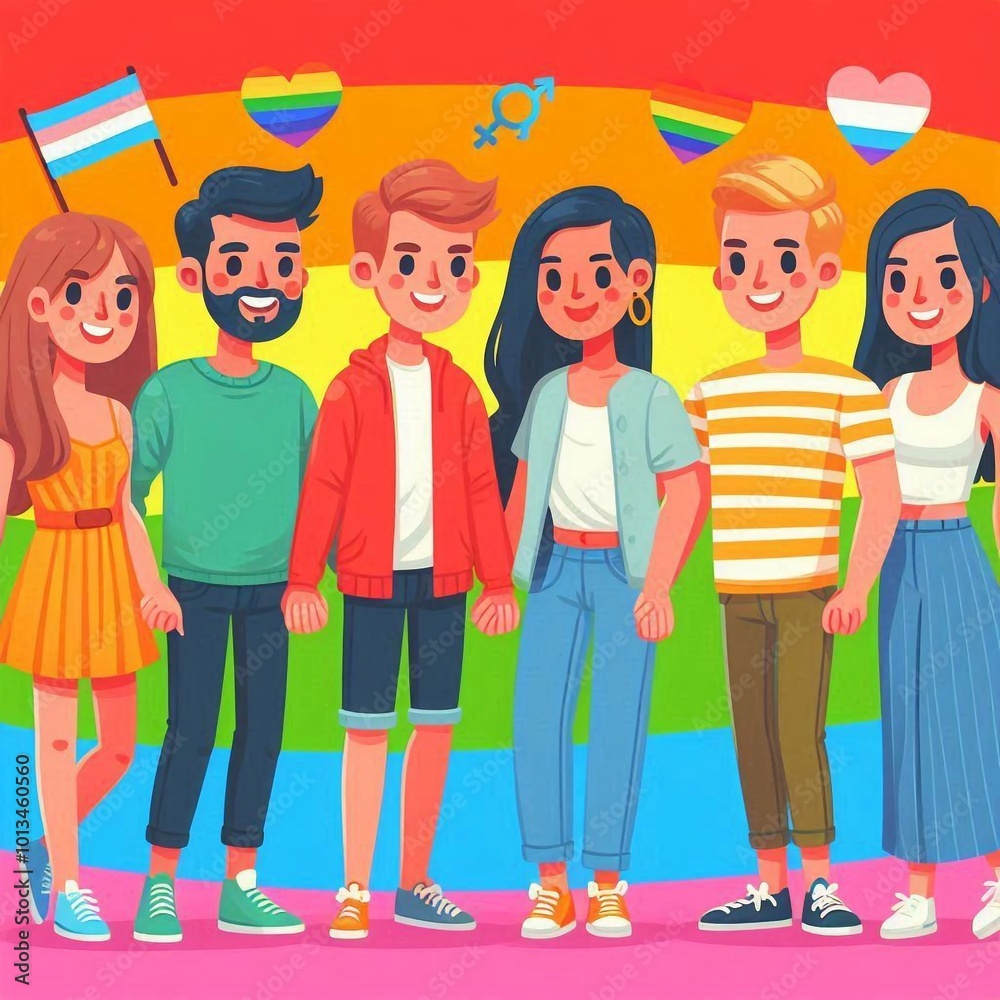 Fototapeta premium LGBT sticker in icon for love people