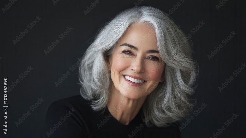warm, genuine portrait of a distinguished mature model, soft lighting accentuating laugh lines and silver hair, conveying wisdom and joy in aging gracefully warm, genuine portrait of a distinguished mature model, soft lighting accentuating laugh lines and silver hair, conveying wisdom and joy in aging gracefully