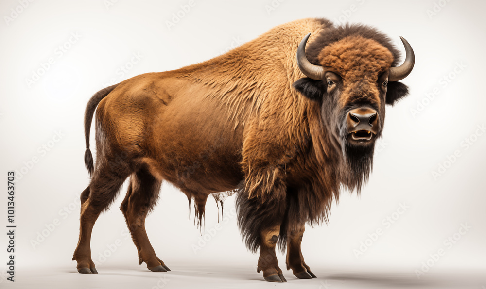 A bison studio shot on a clean background A bison studio shot on a clean background