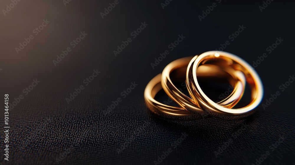 Elegant Gold Wedding Rings Intertwined Symbolizing Love Elegant Gold Wedding Rings Intertwined Symbolizing Love