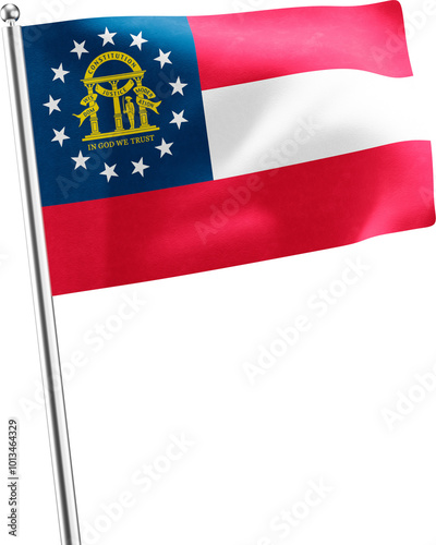 Georgia Realistic Waving Flag